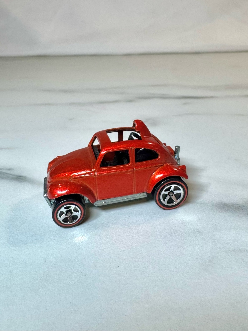 Hot Wheels VW Volkswagen Baja Bug Metallic Red Orange Redline Wheels Diecast